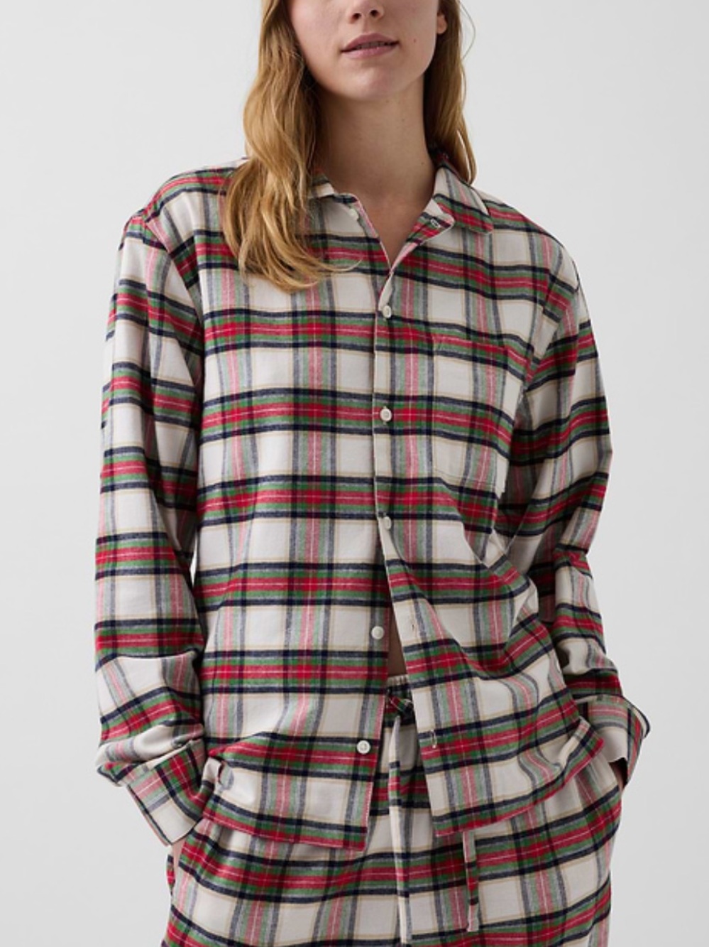 gap matching family pajamas - adult softest flannel pj shirt